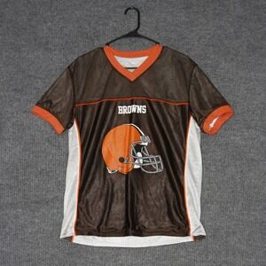 Cleveland Browns NFL Flag Football Jersey Womens L Orange Brown Reversible